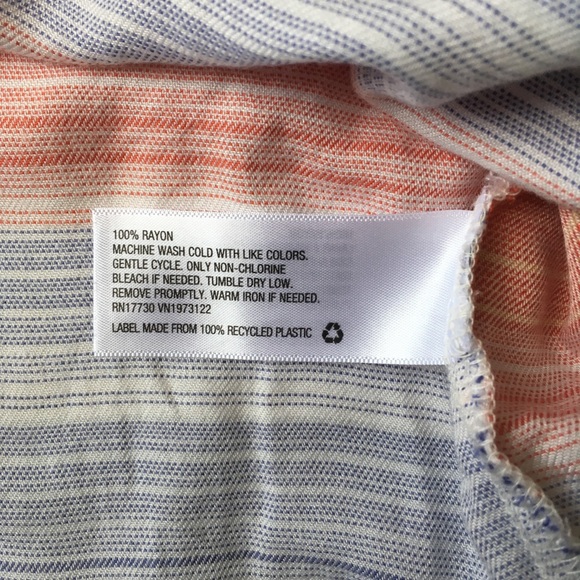 Orange and Blue striped summer button down Size XS - Picture 7 of 7